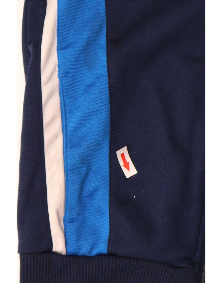 Adidas Boys Tracksuit Top Jacket 7-8 Years Navy Blue Colourblock Polyester