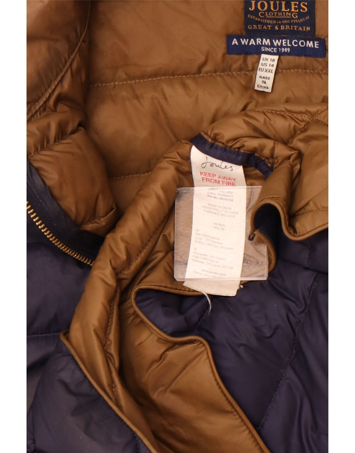 Joules Womens Padded Jacket UK 18 XL Navy Blue Polyamide