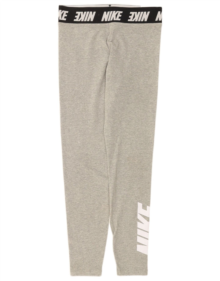 Nike Womens Tight Fit Graphic Leggings UK 12 Medium Grey Colourblock