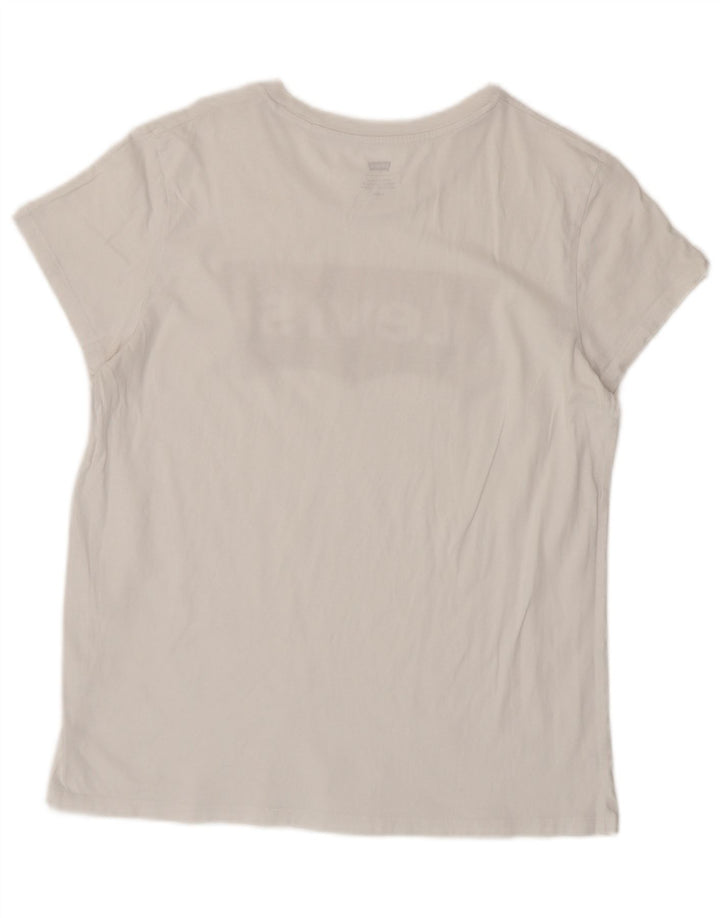 LEVI'S Womens Graphic T-Shirt Top UK 16 Large White