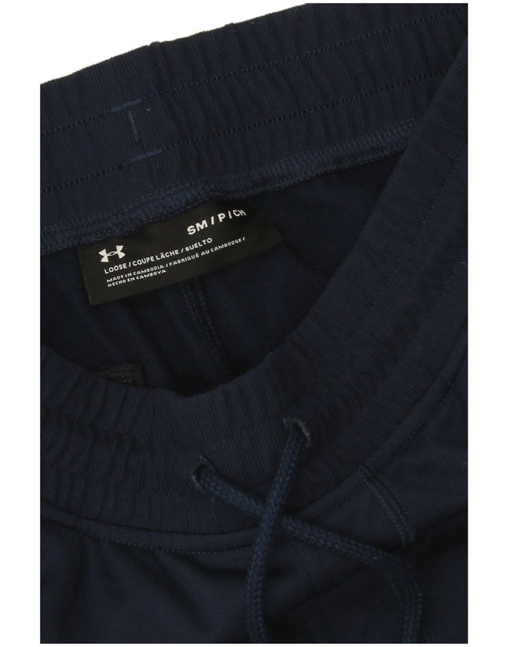 Under Armour Mens Tracksuit Trousers Joggers Small  Navy Blue Polyester