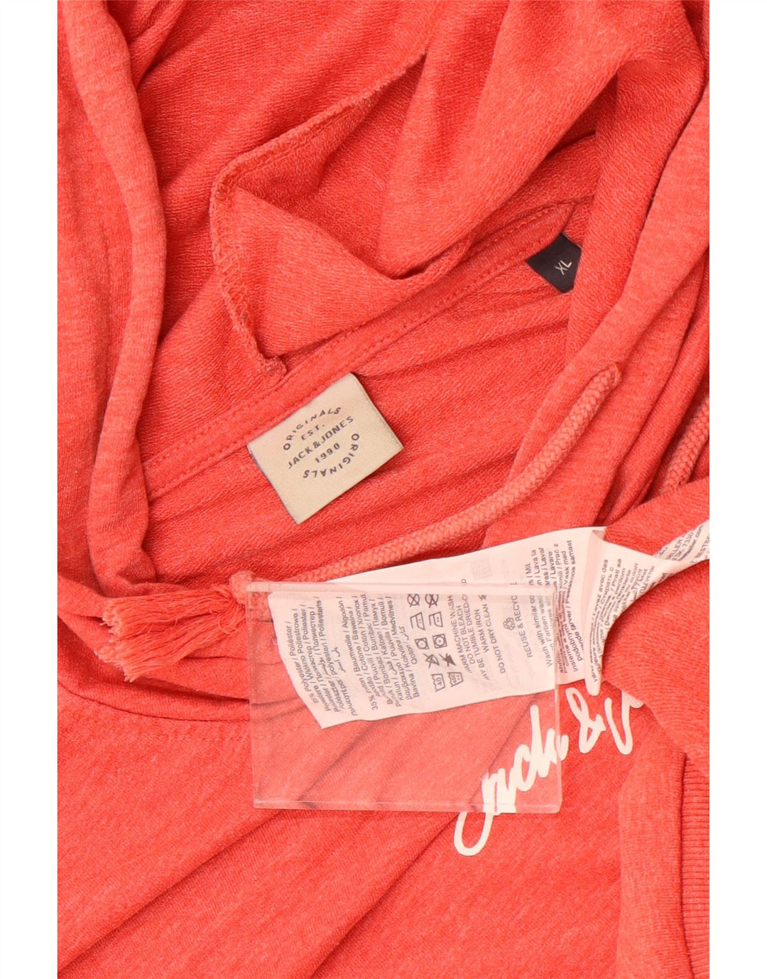 Jack & Jones Mens Hoodie Jumper XL Red Polyester