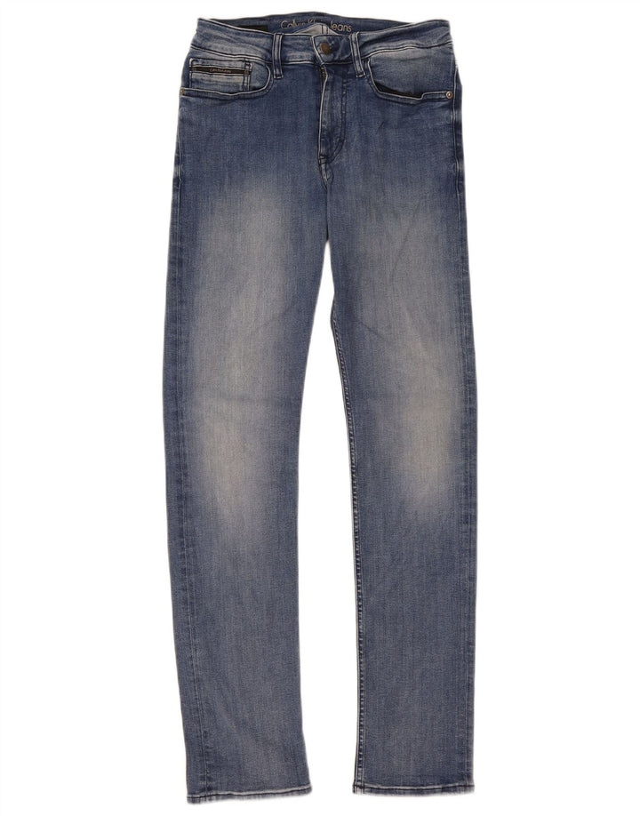 Calvin Klein Womens Slim Jeans W29 L32 Blue Cotton