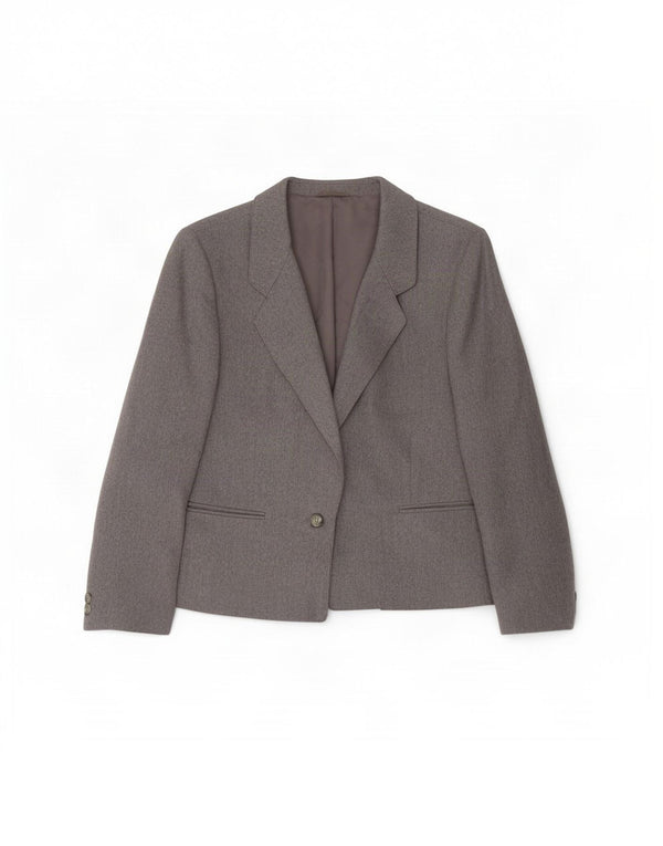St Michael Womens 1 Button Blazer Jacket UK 14 Large Grey Wool