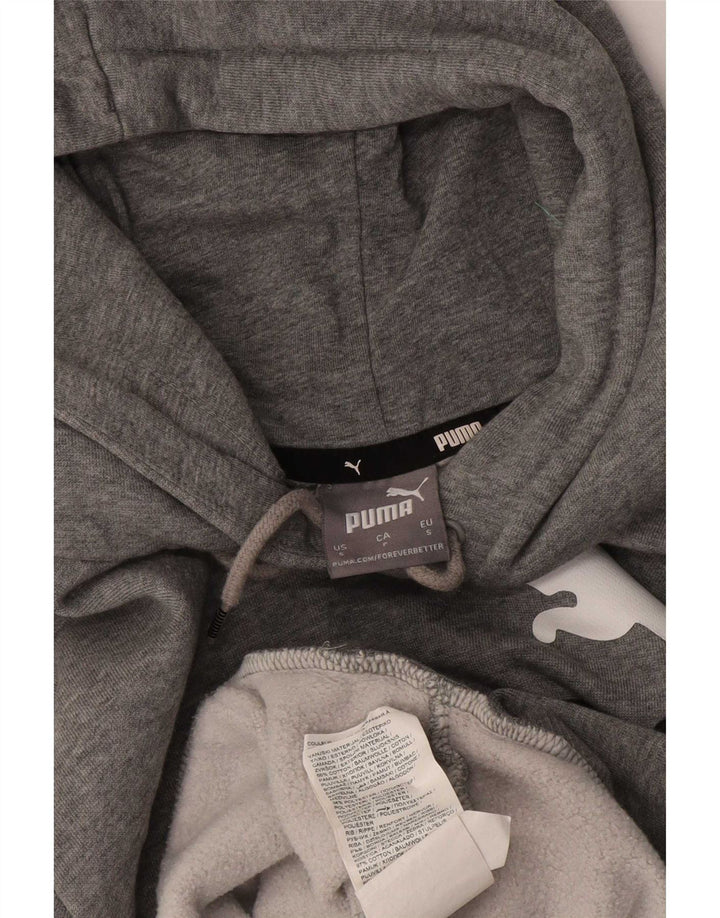 Puma Mens Graphic Hoodie Jumper Small Grey Cotton