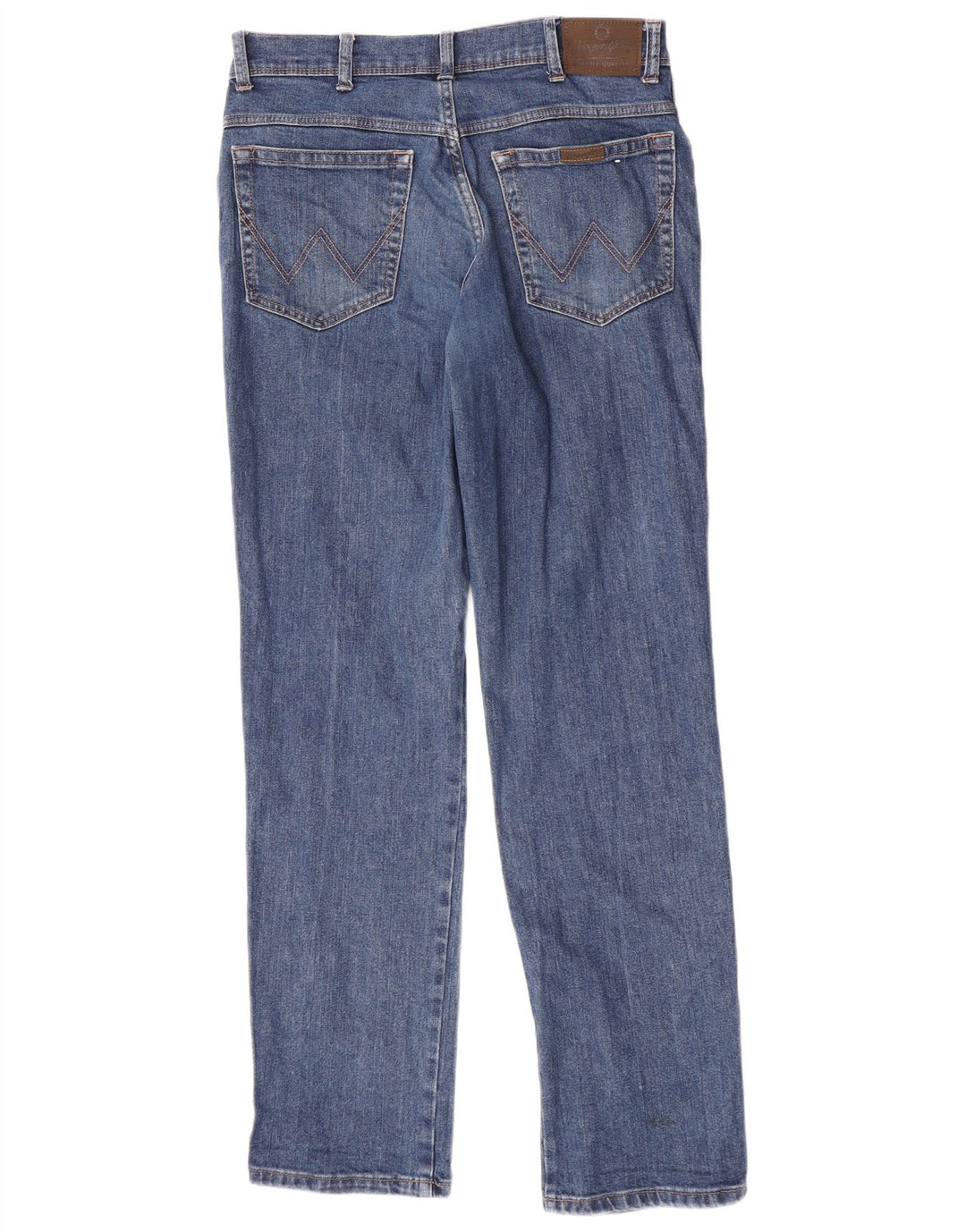 Wrangler Mens Regular Fit Straight Jeans W34 L34 Blue Cotton