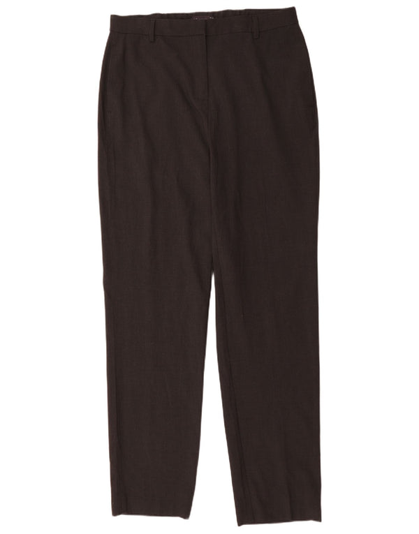 Marks & Spencer Womens High Waist Suit Trousers UK 14 Large W34 L33 Black