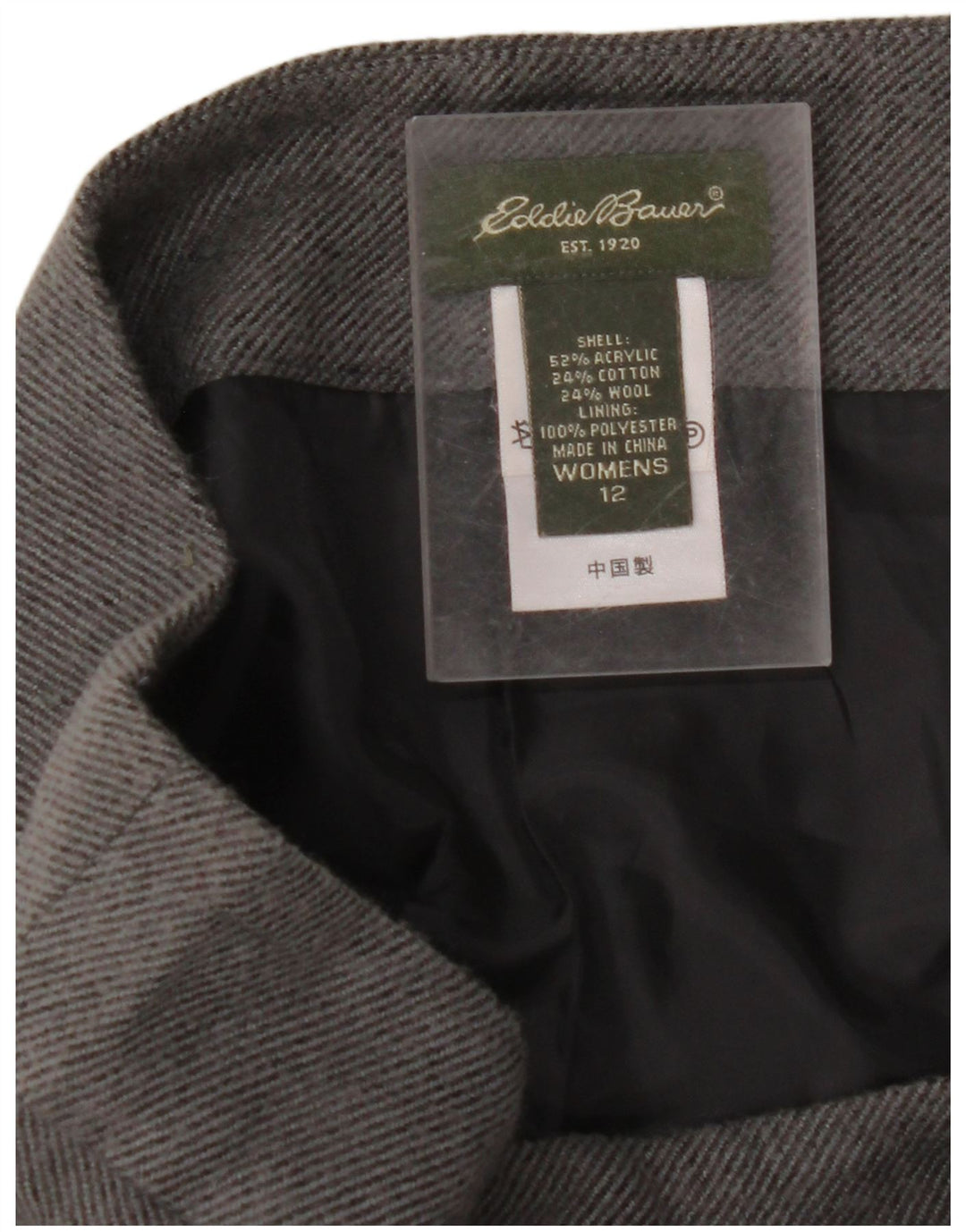 EDDIE BAUER Damen A-Linienrock US 12 Large W32 Graues Acryl