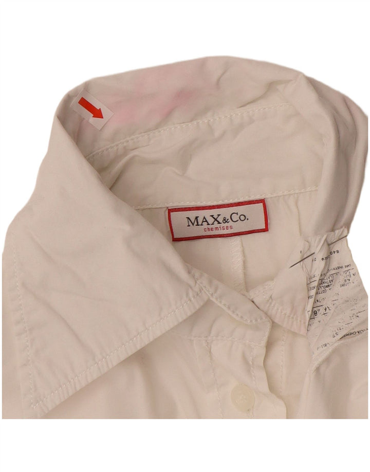 Max & Co. Womens Chemises Shirt UK 12 Medium White Cotton