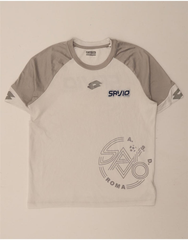 LOTTO Herre grafisk T-shirt Top Medium White Colourblock Polyester