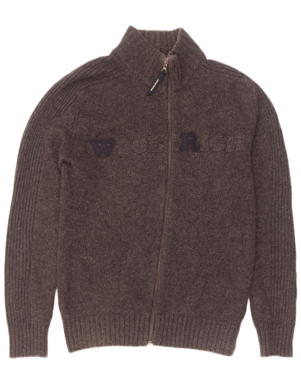 Woolrich Mens Graphic Cardigan Sweater Large Grey
