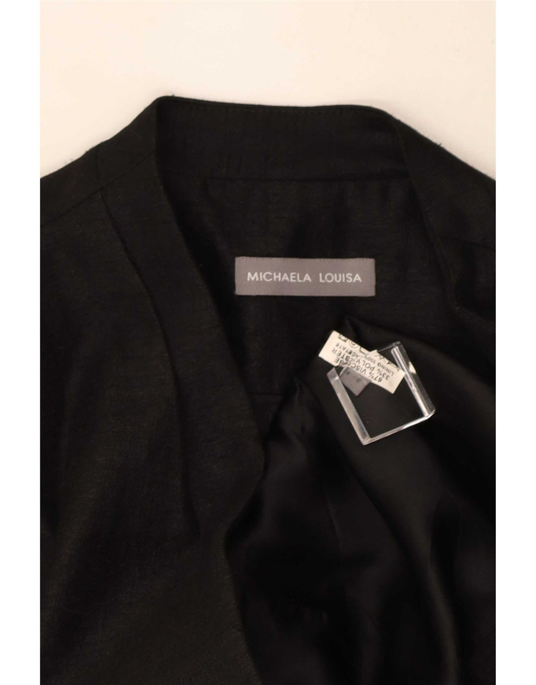 Vintage Damen Blazer Jacke UK 14 Medium Schwarz Viskose