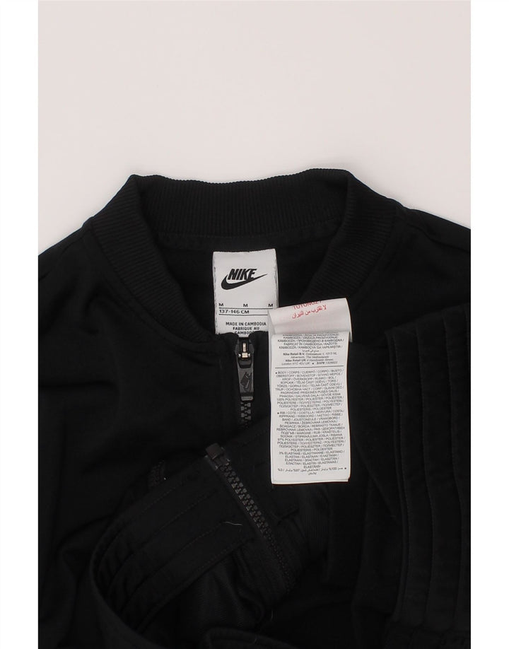Nike Girls Tracksuit Top Jacket 10-11 Years Medium Black Colourblock