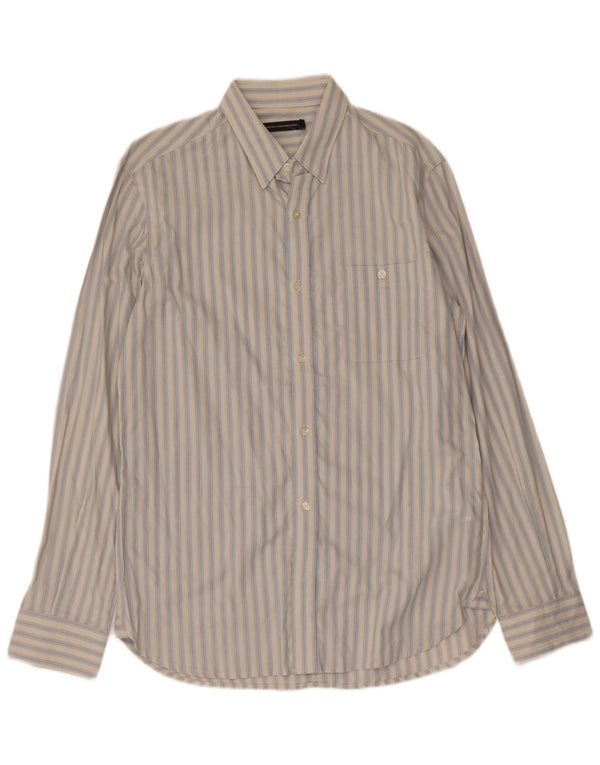 French Connection Mens Shirt Medium White Striped Cotton