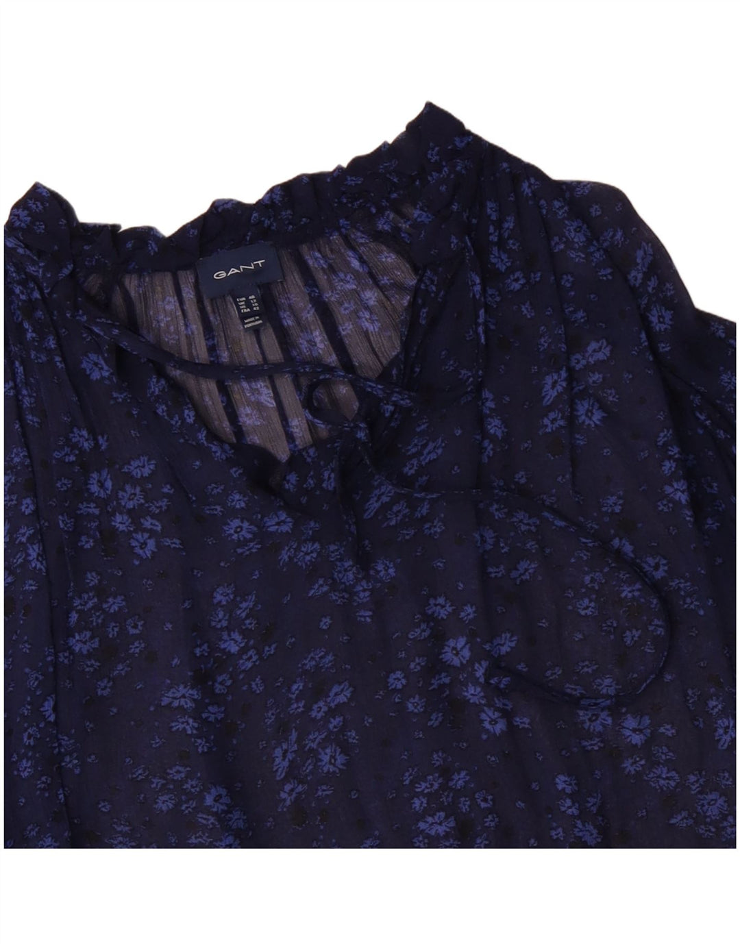 GANT Womens Oversized Long Sleeve Blouse Top UK 12 Medium Navy Blue Floral