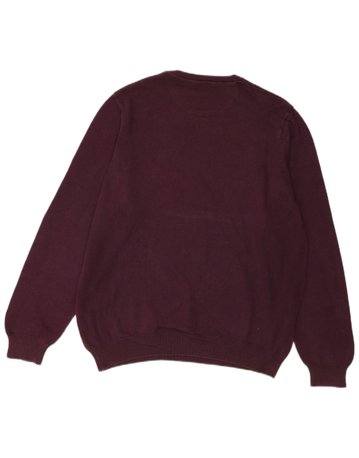 Marks & Spencer Mens Regular Fit Crew Neck Jumper Sweater Large Burgundy