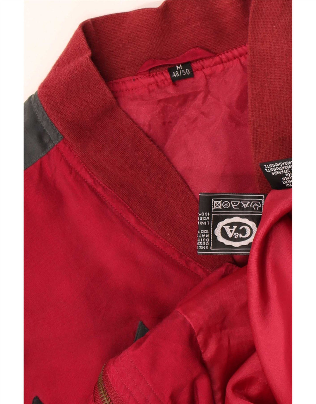 C&A Herren-Bomberjacke mit lockerer Passform, EU 48/50, mittelrot, Argyle-/Diamant-Seide
