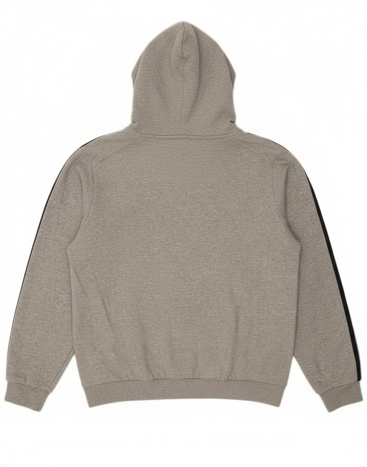 Adidas Mens Hoodie Jumper Medium Grey Flecked Cotton