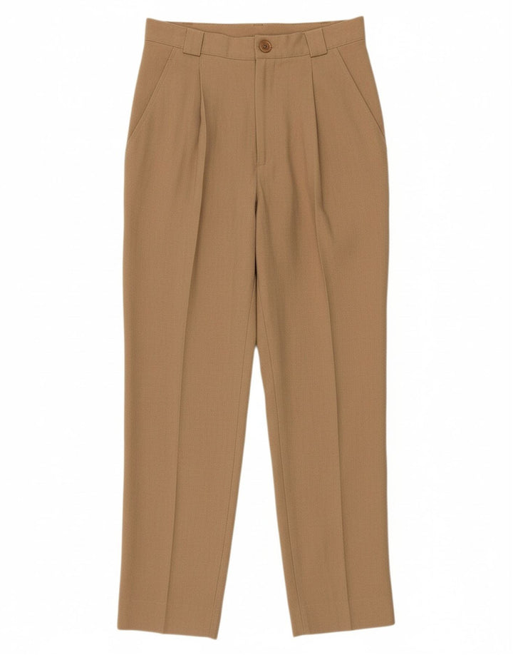 VINTAGE Womens Pegged Suit Trousers W28 L29 Beige