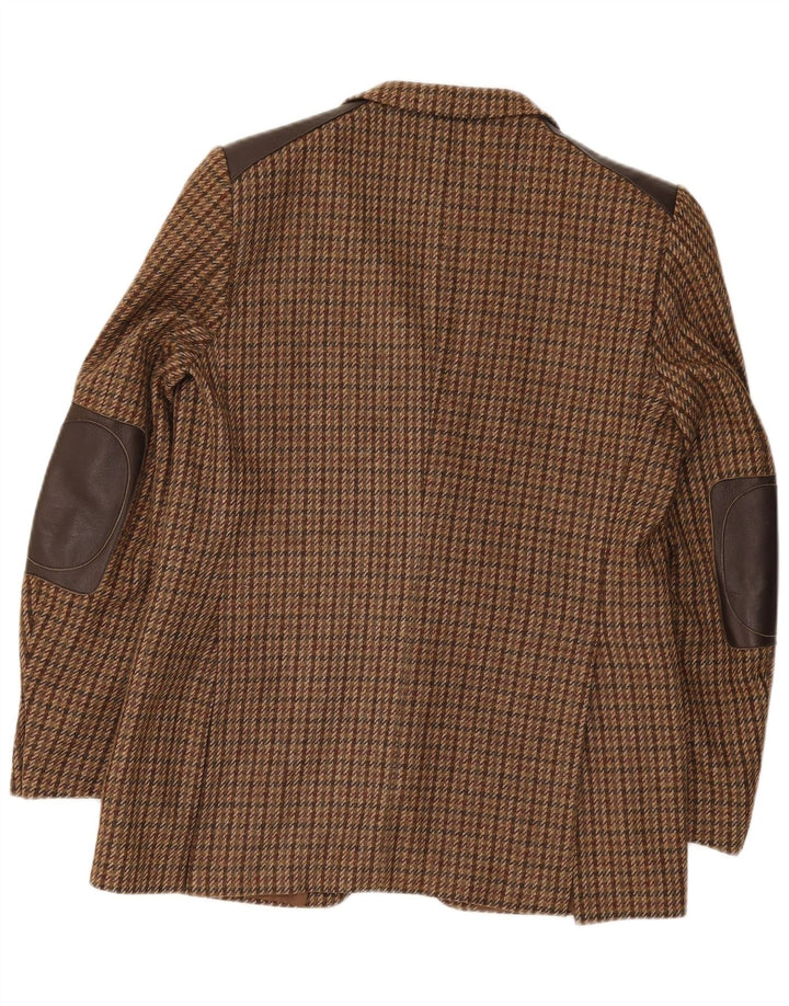 Vintage muška jakna sa 2 gumba IT 52 XL smeđa vuna u obliku ptičje zube