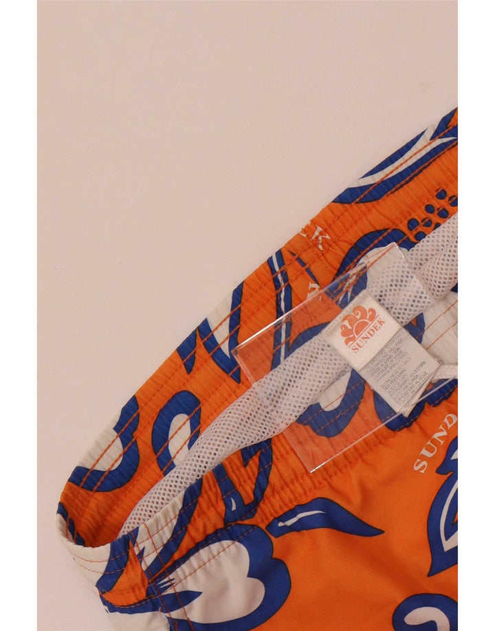Sundek Mens Graphic Swimming Shorts Medium Orange Floral Polyester