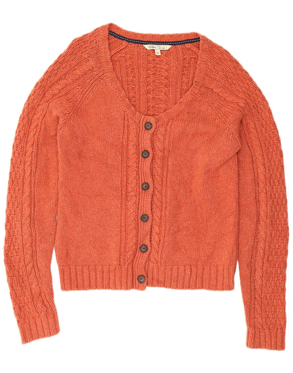 Maglione cardigan da donna Fat Face UK 16 grande cotone arancione