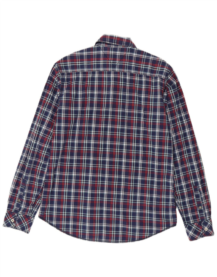 Camicia da uomo Tommy Hilfiger in cotone a quadri blu navy medio