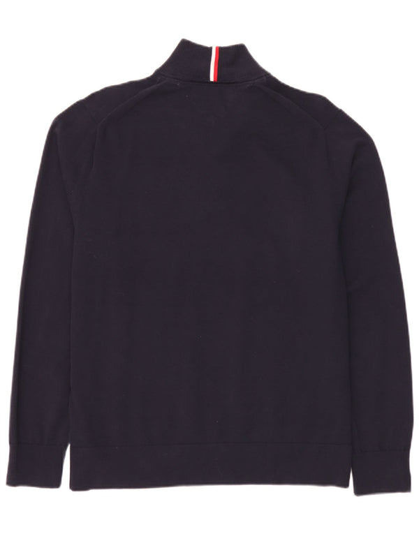 Tommy Hilfiger Herre Zip Neck Jumper Sweater XL Navy Blue Bomuld