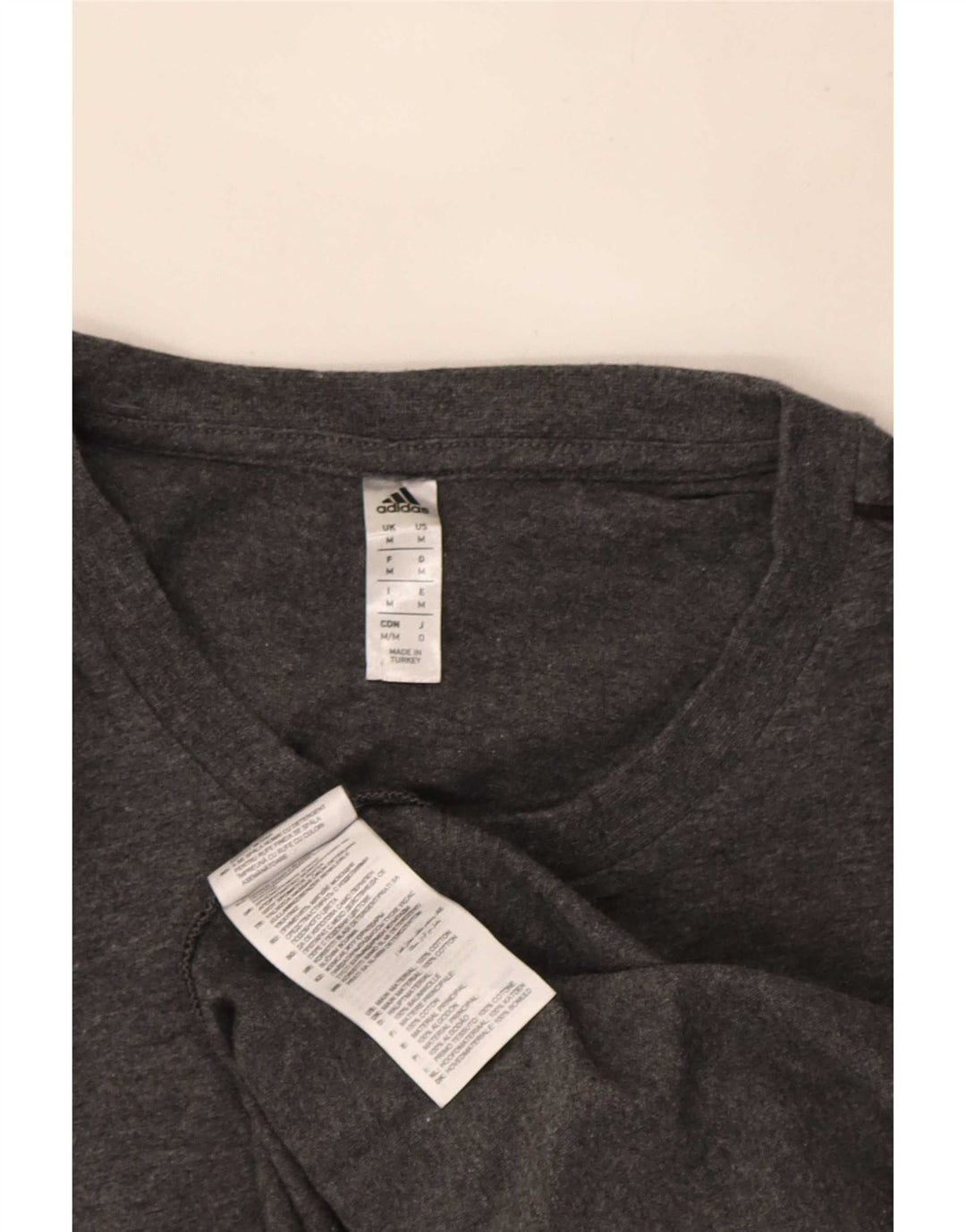 Adidas Mens T-Shirt Top Medium Grey Cotton