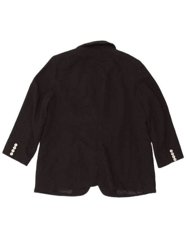 Ralph Lauren Damen-Blazerjacke mit 2 Knöpfen, US 14 XL, schwarze Wolle
