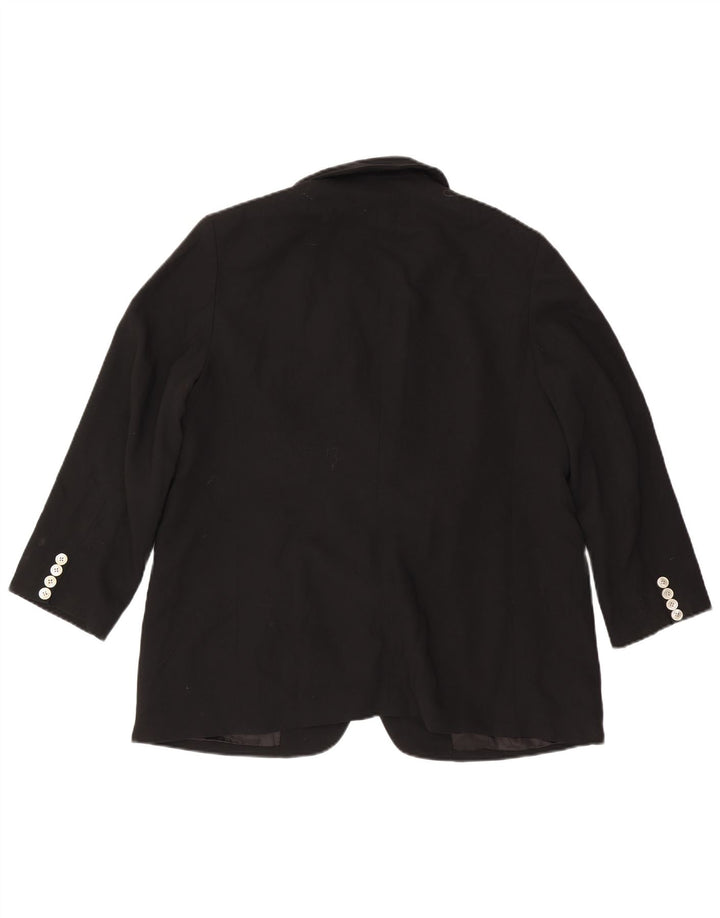 Ralph Lauren Damen-Blazerjacke mit 2 Knöpfen, US 14 XL, schwarze Wolle