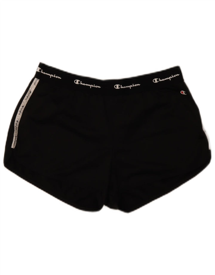 Champion Womens Graphic Sport Shorts UK 14 Large Black Polyester