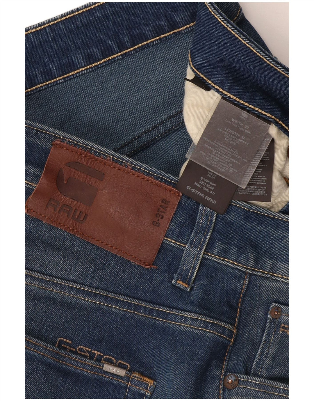 G-Star Mens Slim Jeans W32 L32 Blue Cotton