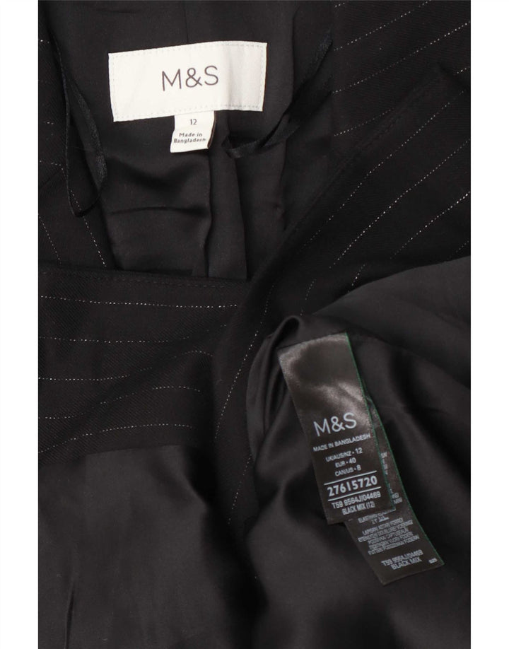 Giacca blazer a 1 bottone Marks & Spencer da donna UK 12 media a righe nere