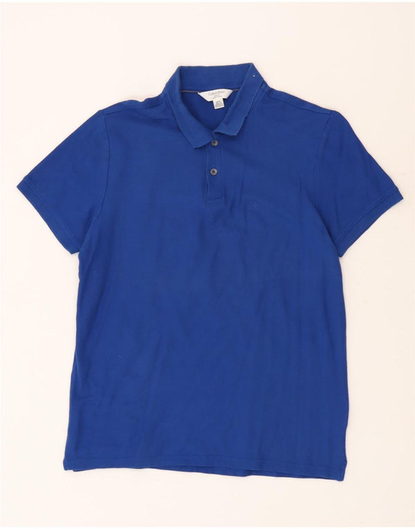 Calvin Klein Mens Body Fit Polo Shirt Small Blue Cotton