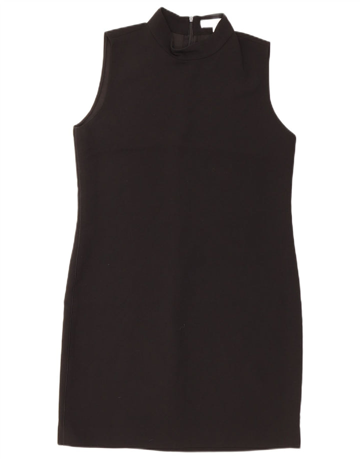 Zara Womens Sleeveless Sheath Dress UK 10 Small Black Polyester