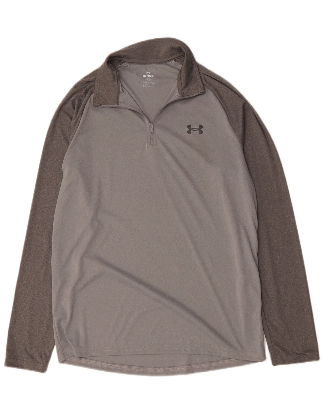 Męski top Under Armour z długim rękawem, zapinanym na zamek, w kolorze średnioszarym