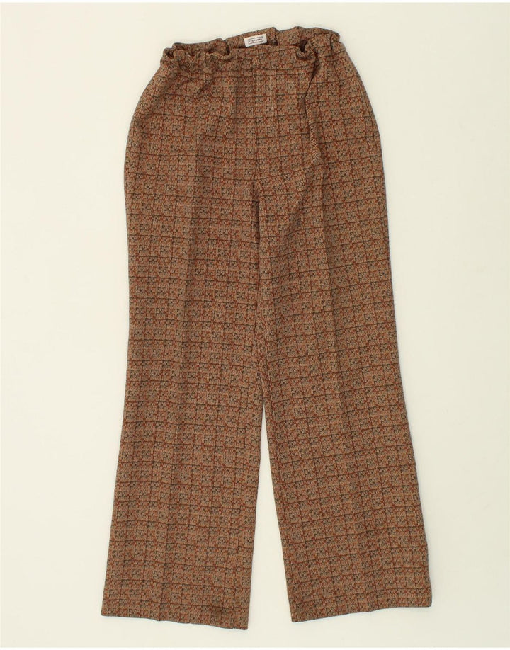 STEFANEL Womens Straight Casual Trousers IT 46 Large W32 Brown Check Vintage Stefanel and Second-Hand Stefanel from Messina Hembry 
