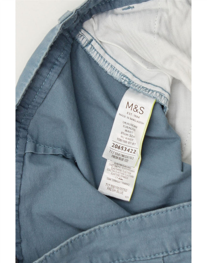Marks & Spencer Herren Chinoshorts W32 mittelblaue Baumwolle