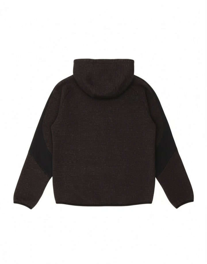 Suéter masculino PUMA com capuz e zíper grande cinza colorblock algodão