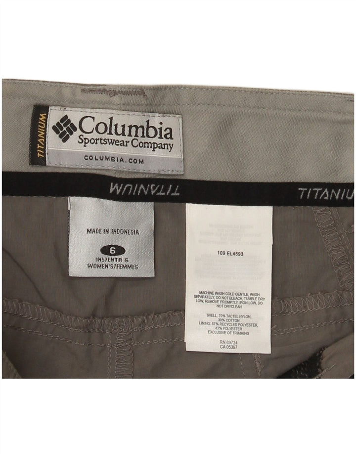 Columbia Womens Titanium Cargo Shorts US 6 Medium W32  Grey Tactel
