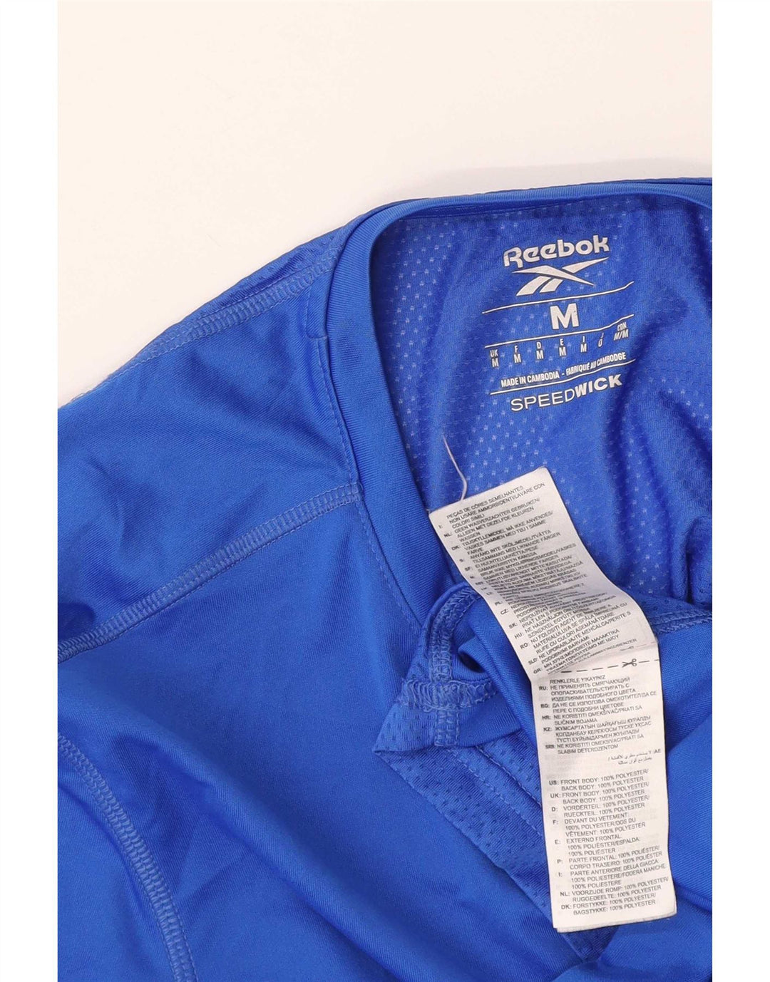Reebok Herre T-Shirt Top Medium Blue Polyester