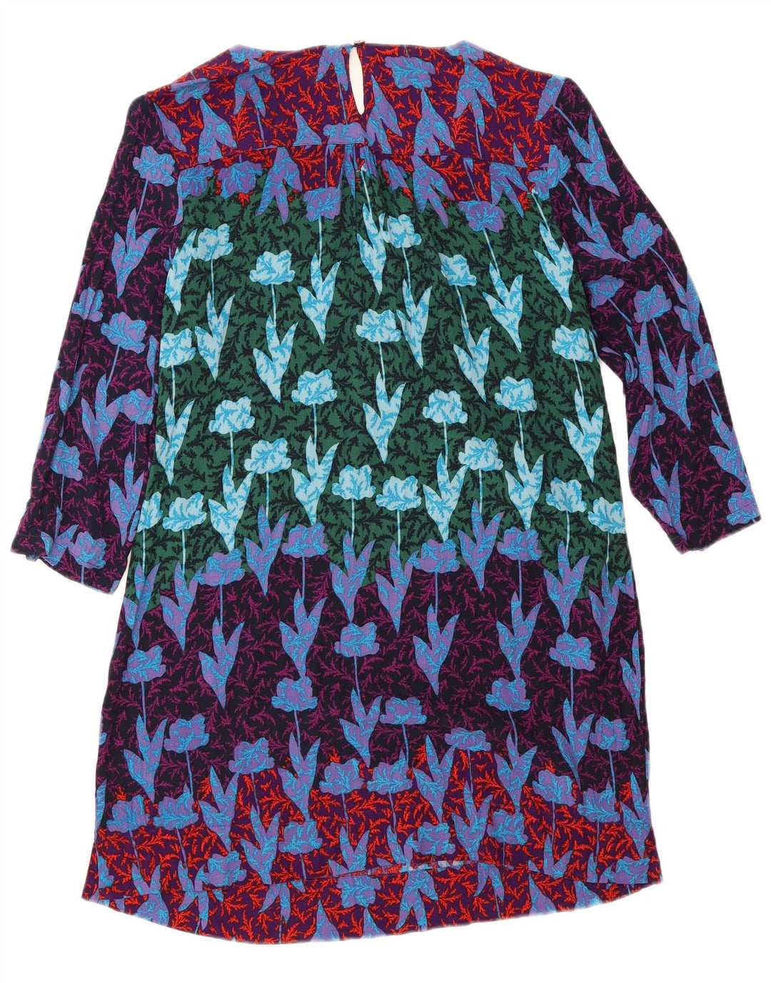 White Stuff Womens 3/4 Sleeve Shift Dress UK 14 Large Multicoloured Floral