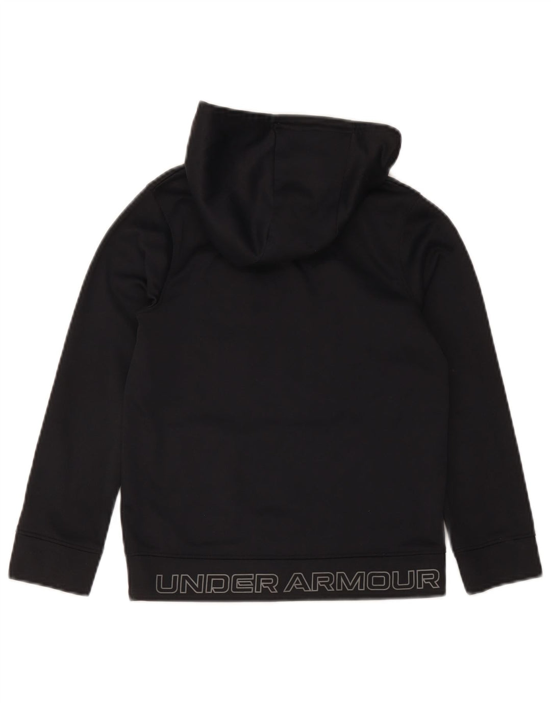 Under Armour Boys Graphic Hoodie Jumper 7-8 Years Small Black Polyester