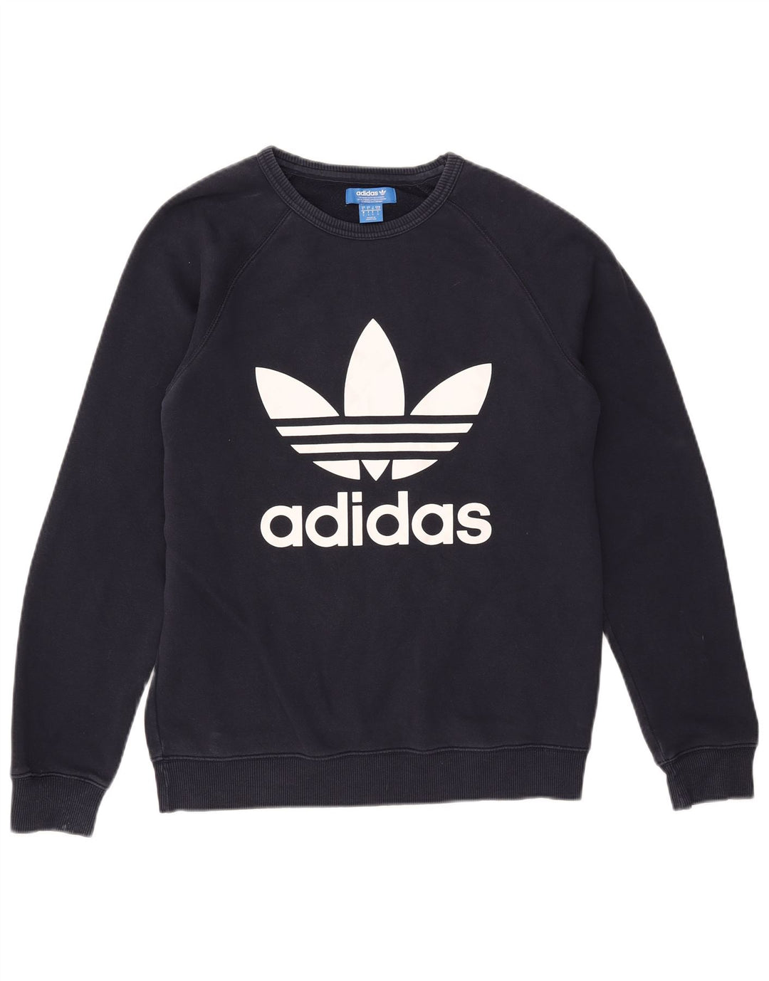 Adidas Mens Graphic Sweatshirt Jumper Small Navy Blue Cotton