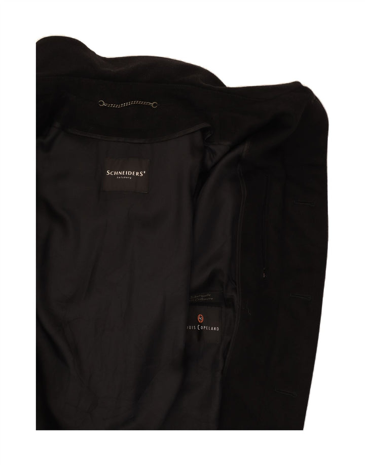 SCHNEIDERS Mens Overcoat UK 38 Medium Black Wool