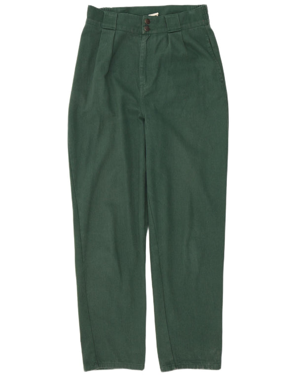Lucy & Yak Womens High Waist Pegged Casual Trousers W32 L32 Green Cotton