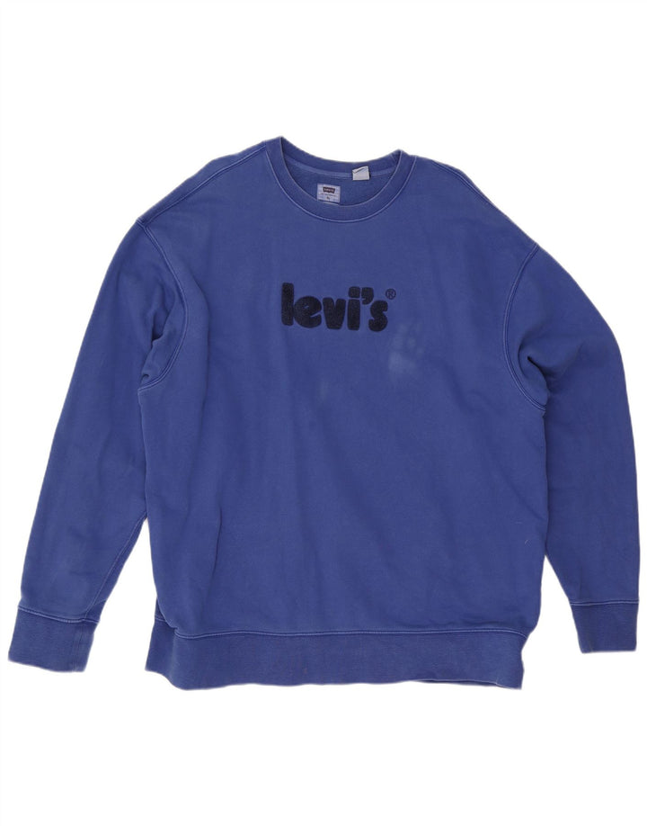 Levi's Mens Relaxed Graphic Fit Sweatshirt Jumper XL Blue Cotton