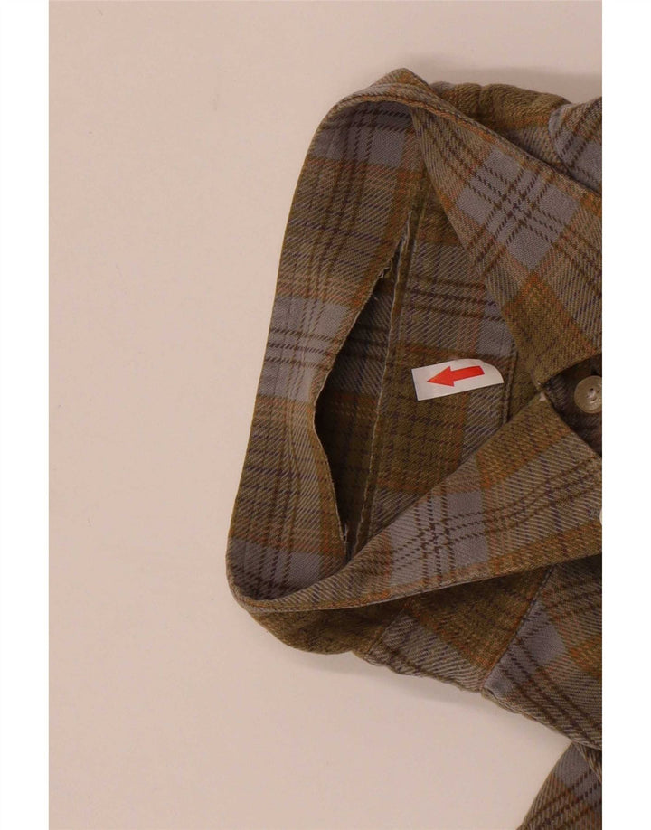 Barbour Herre Flanelskjorte Stor Khaki Ternet Bomuld