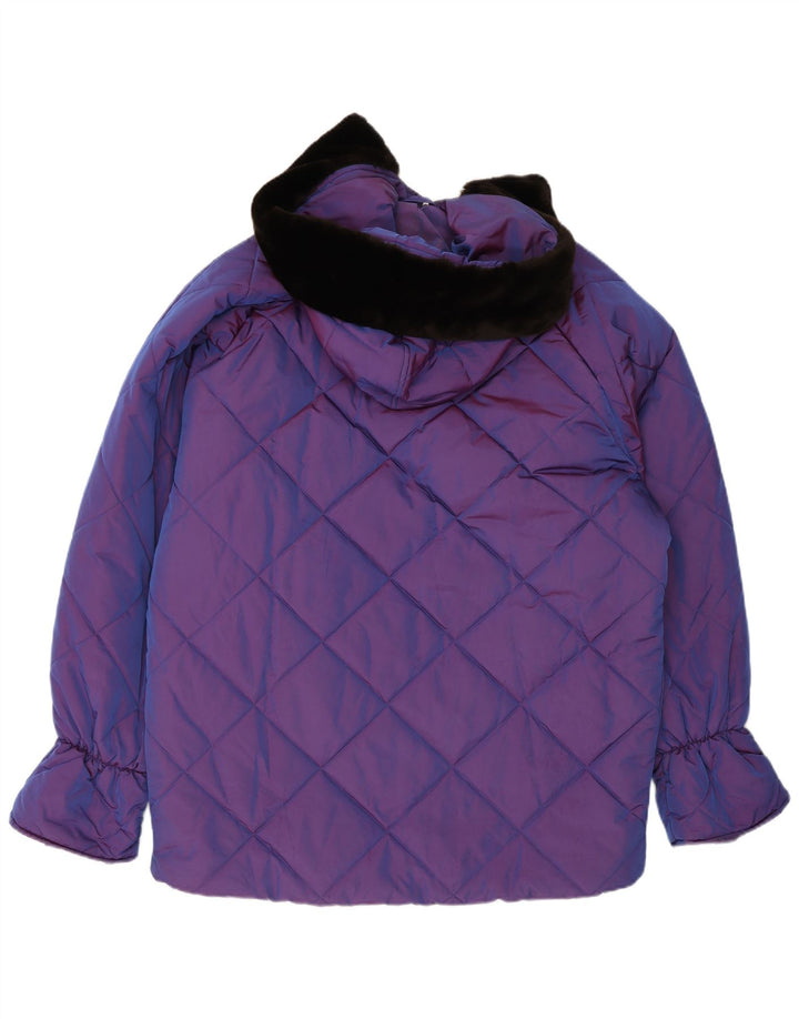 Belfe & Belfe Womens Oversized Hooded Padded Coat IT 44 Medium Purple